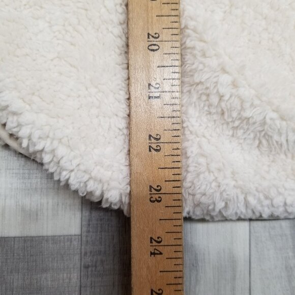 ✅Forever 21 Sherpa Pullover Sweatshirt 1/4 Zip W/Front Pocket Ivory Womens Sz M - Picture 5 of 8